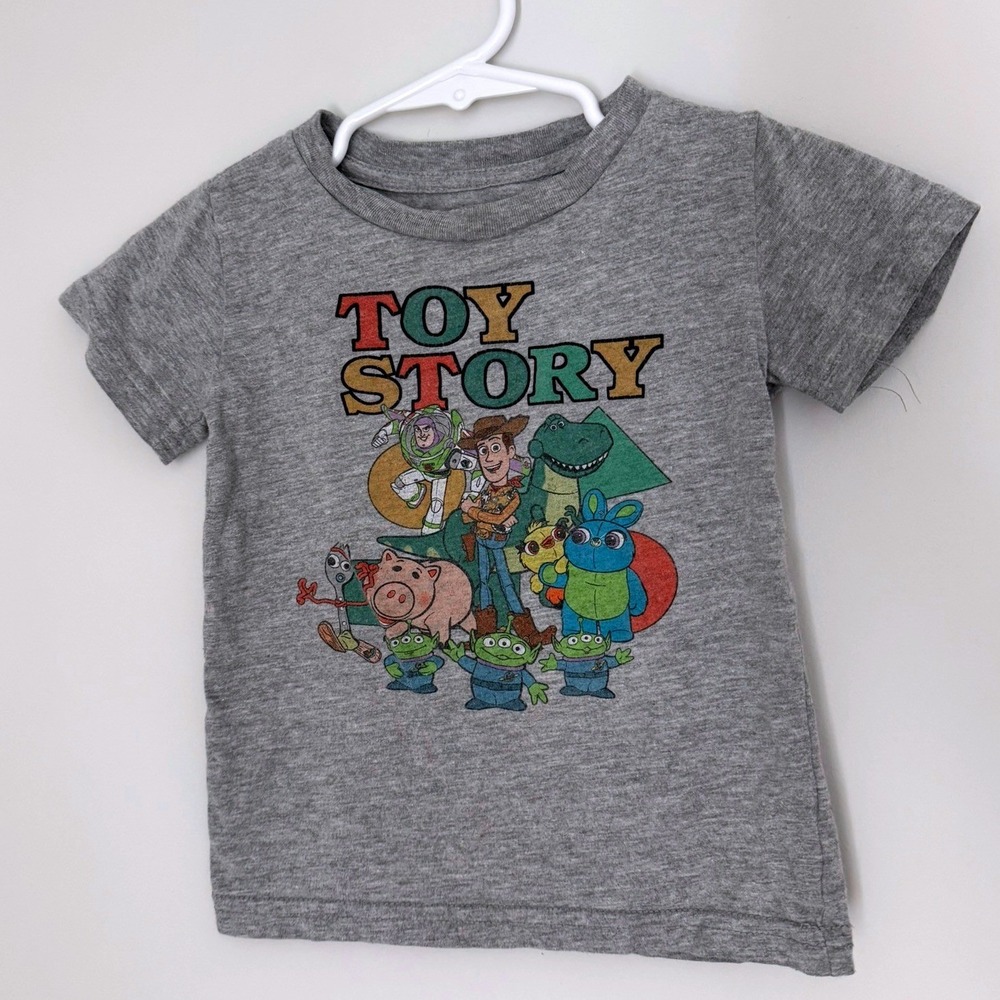 Disney Pixar Toy Story 4 Graphic Tee Heather Gray Short Sleeve Shirt 12M